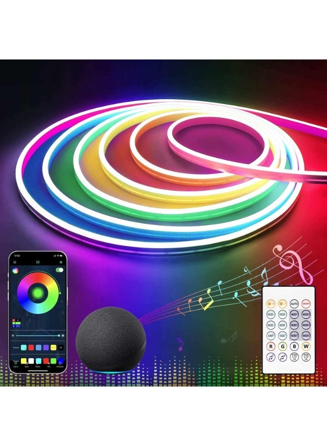 5M RGB Neon Rope Light – Music Sync, DIY Flexible LED Strip for Gaming Room, Bedroom, TV Backlight and Wall Decoration - Image 1